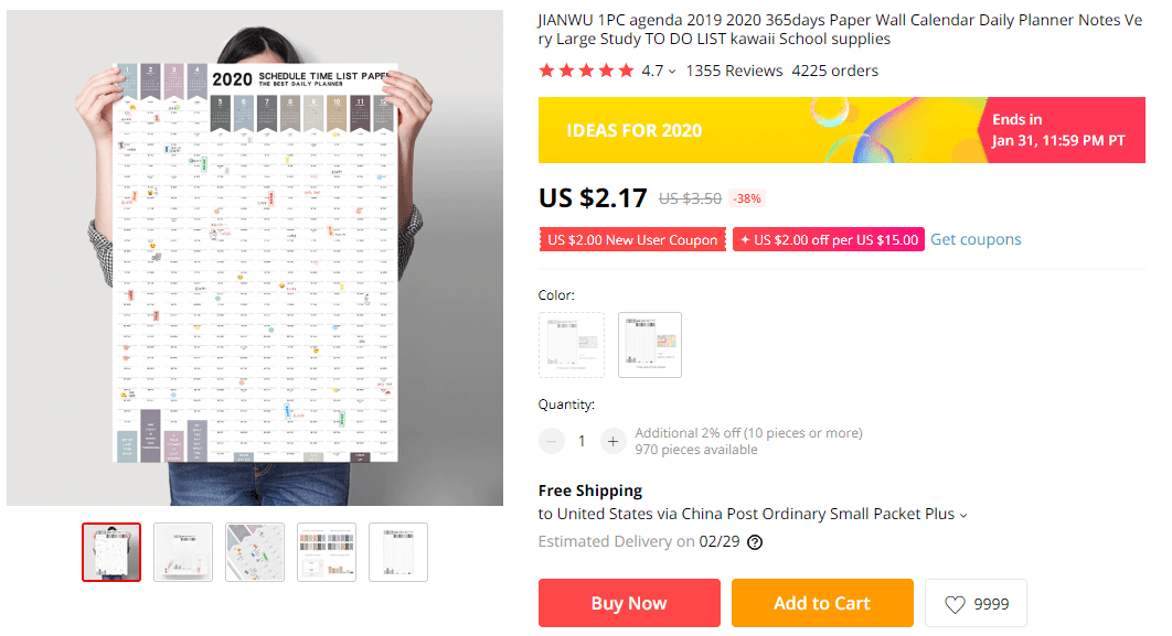 Wall Calendar on AliExpress