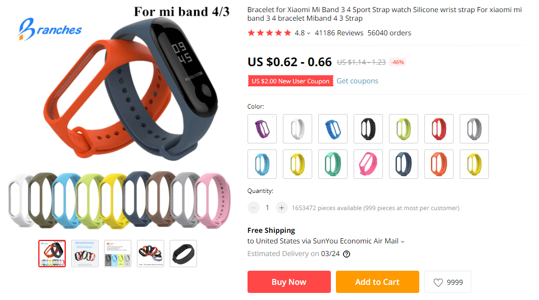 Things under 5 dollars: Xiaomi Mi Band on AliExpress