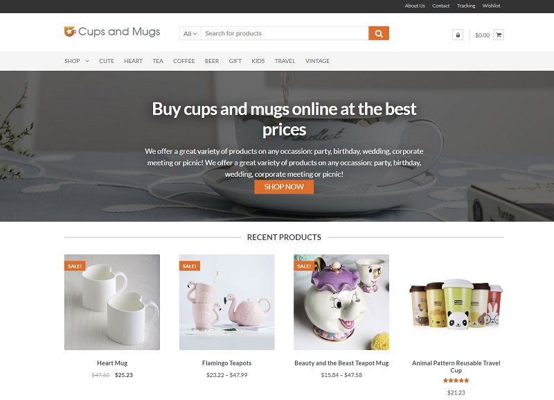 a screenshot of the shopper theme