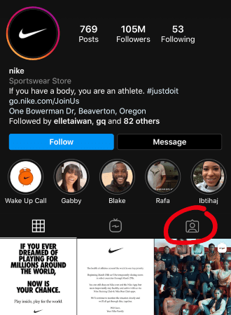 a picture showing how to benefit from tagged photos on Instagram