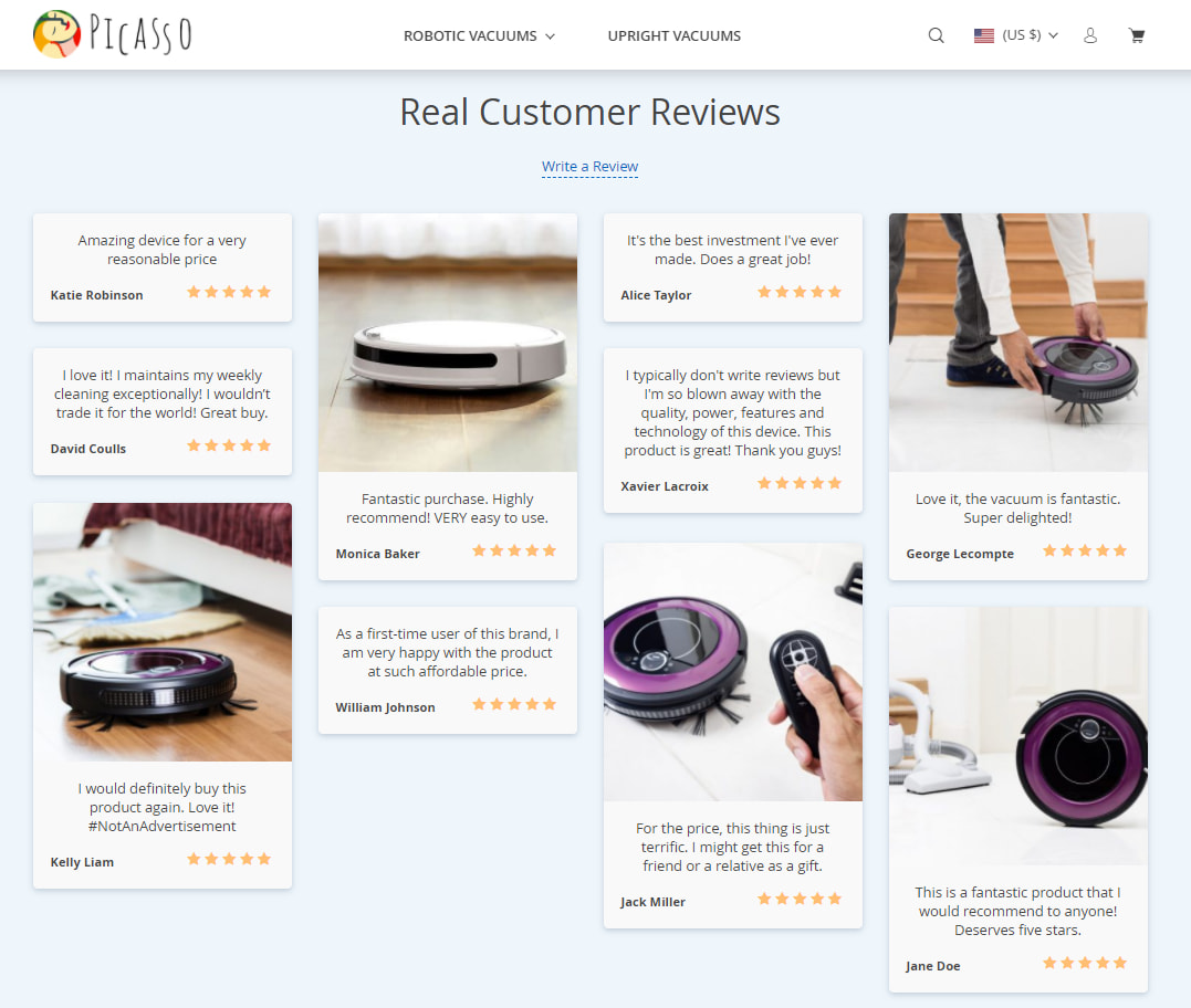 Real customer reviews are an important social proof element
