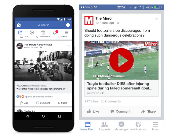 An example of a fake call-to-action button that can impact your Facebook ads review negatively