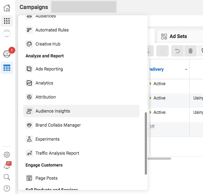 How to enter Audience Insights on Facebook