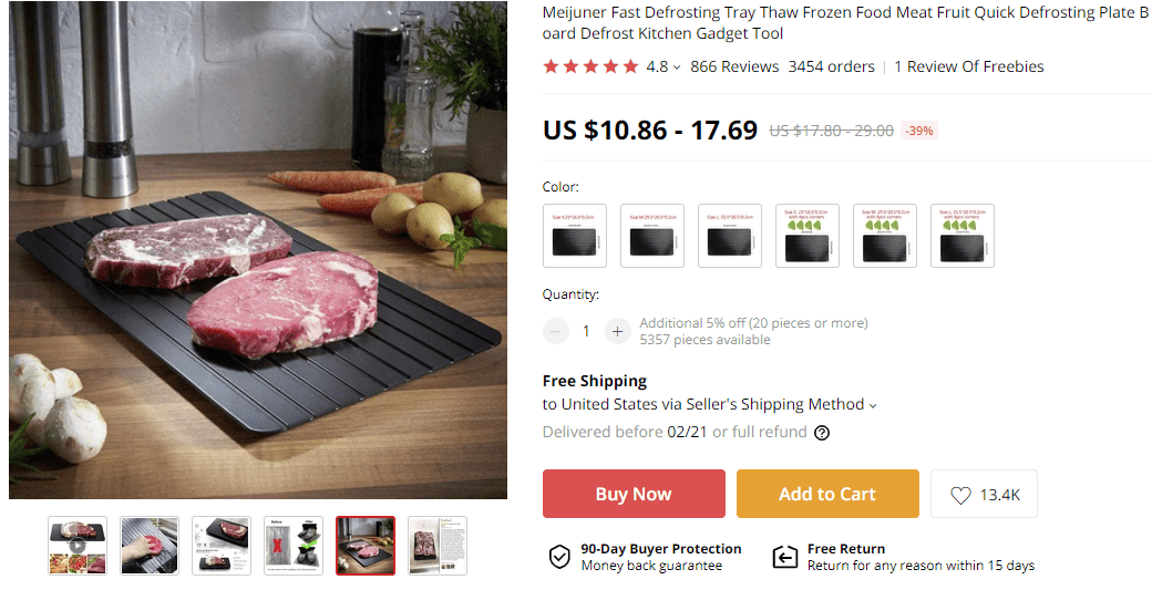 Dropship kitchen products defrost tray