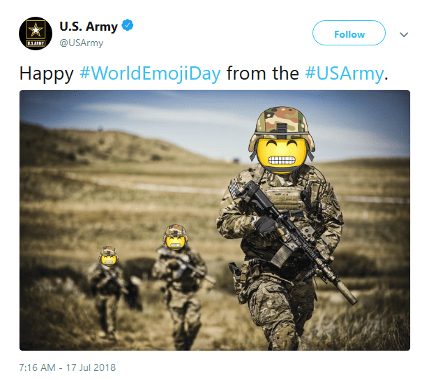 An example of a brand picture with emojis being used inappropriately