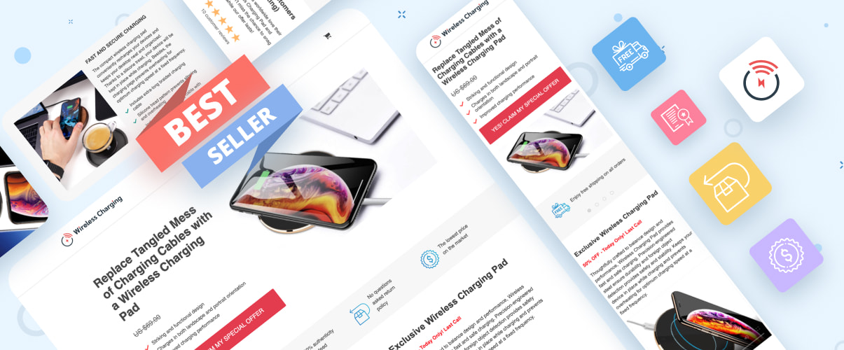 Landing pages with the lead generation function created with AliDropship's Landing Pages add-on