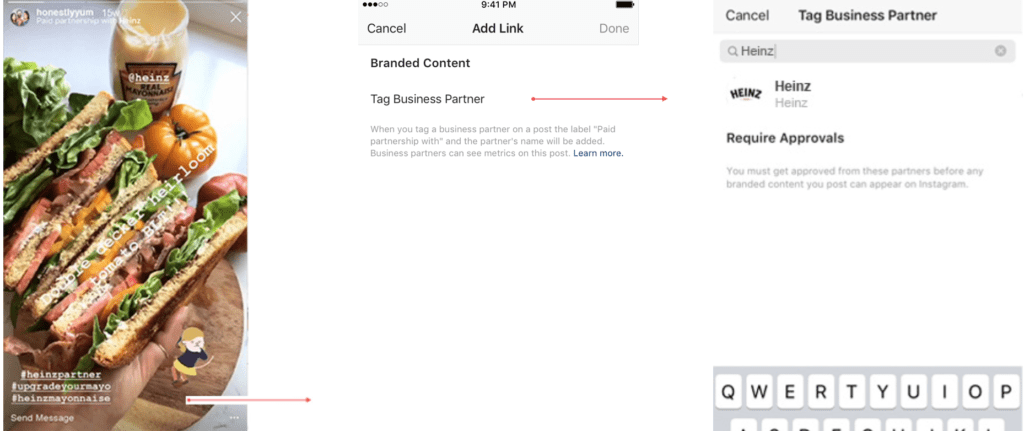 Uploading an Instagram sponsored post to Stories