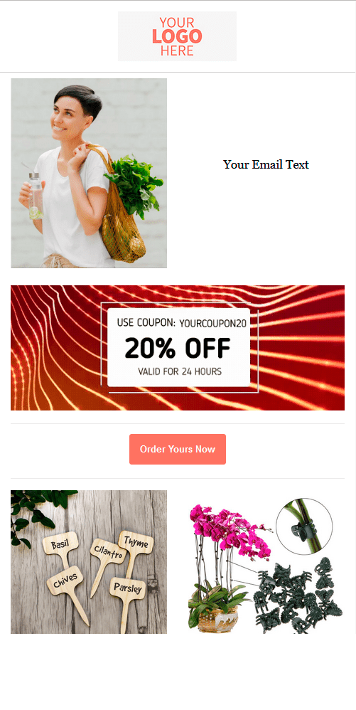 An example of an email template