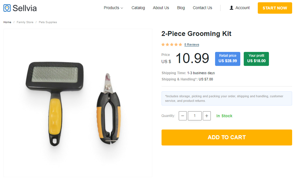 Pet grooming kit for dropshipping pet supplies