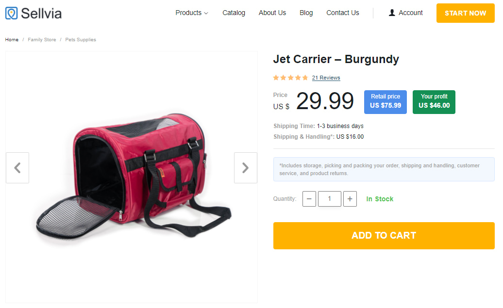 How to dropship pet supplies: Pet carrier bag