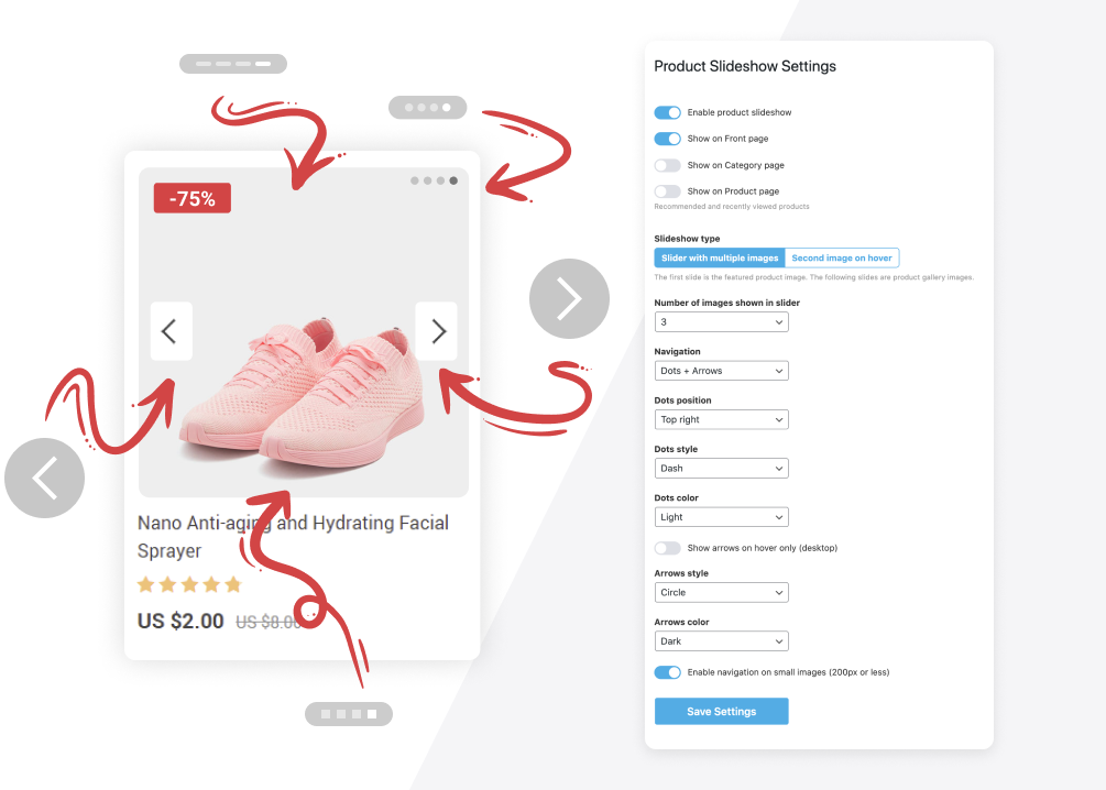 Product Slideshow addon settings