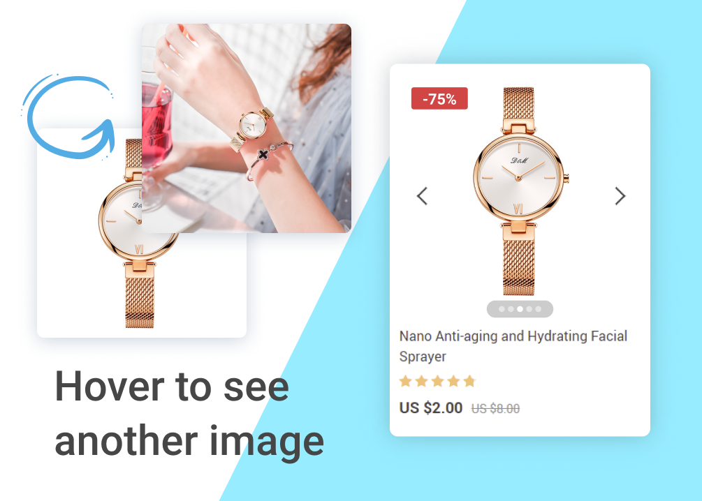 Setting up pictures shown when hovering on a product