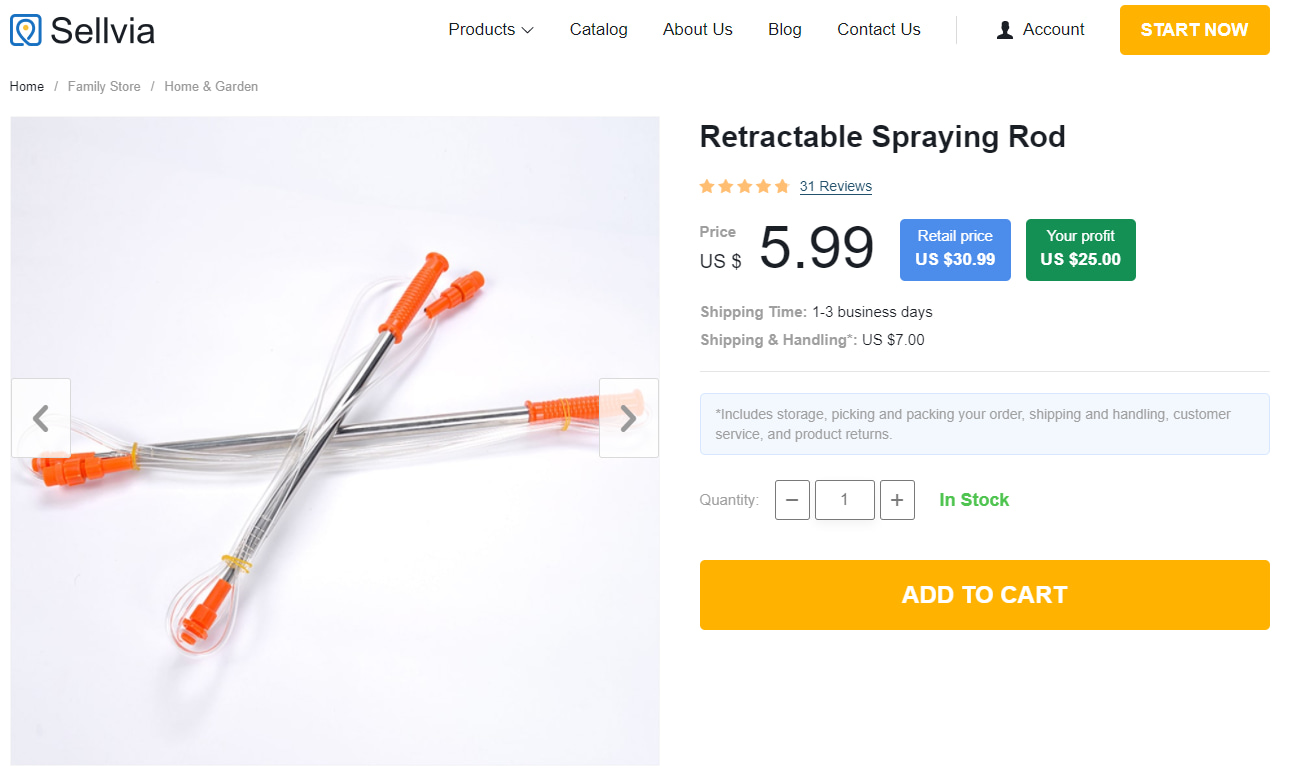Retractable Spraying Rod as an example of gardening products