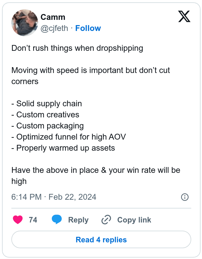 screenshot Camm Twitter