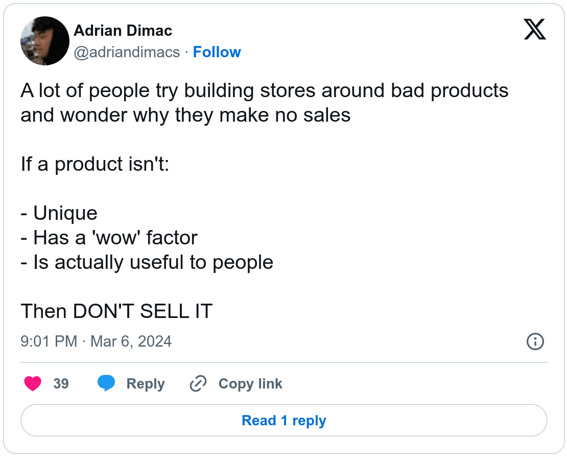 Screenshot Adrian Dimac Twitter