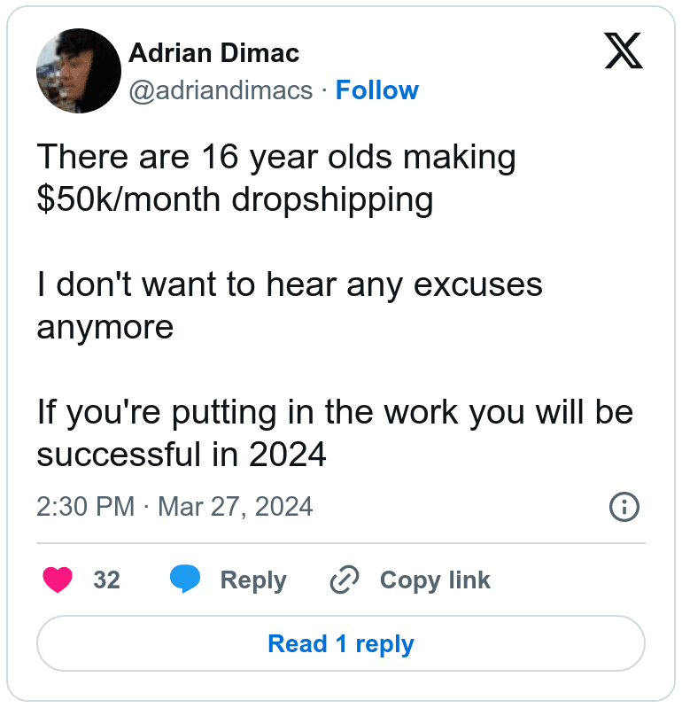 Screenshot Adrian Dimac Twitter