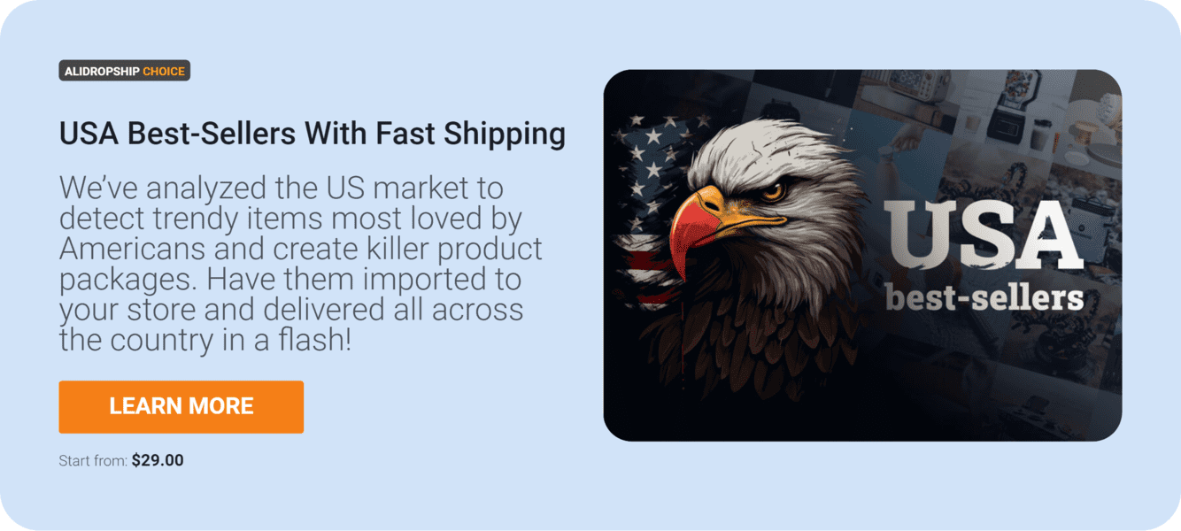 Screenshot banner alidropship best-selling products
