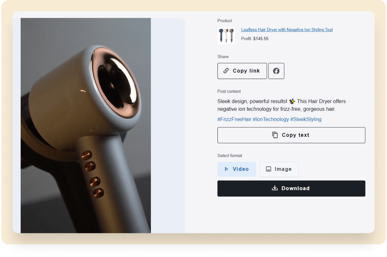 Sellvia’s Social Media Marketing tool