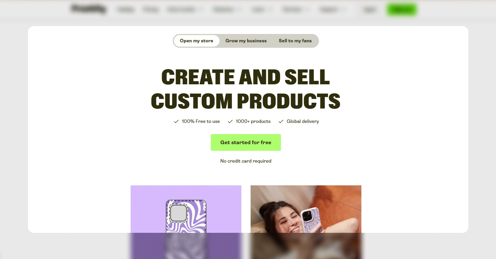 Screenshot of the Printify's homepage for the Best Dropshipping Sites article