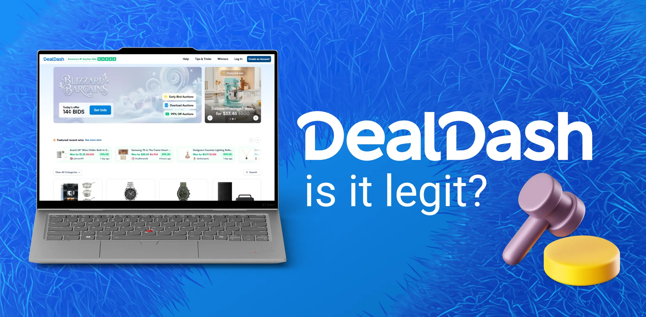 Main and featured image for the article &ldquo;Is DealDash Legit?&rdquo;