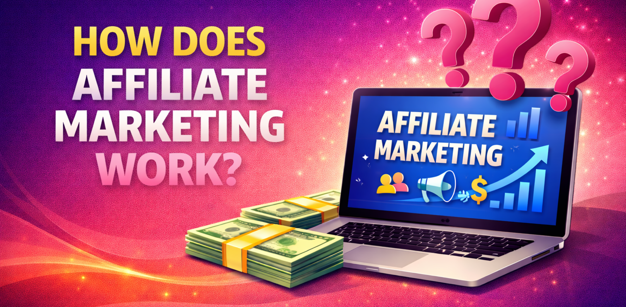 Featured image for the article about how does affiliate marketing work.