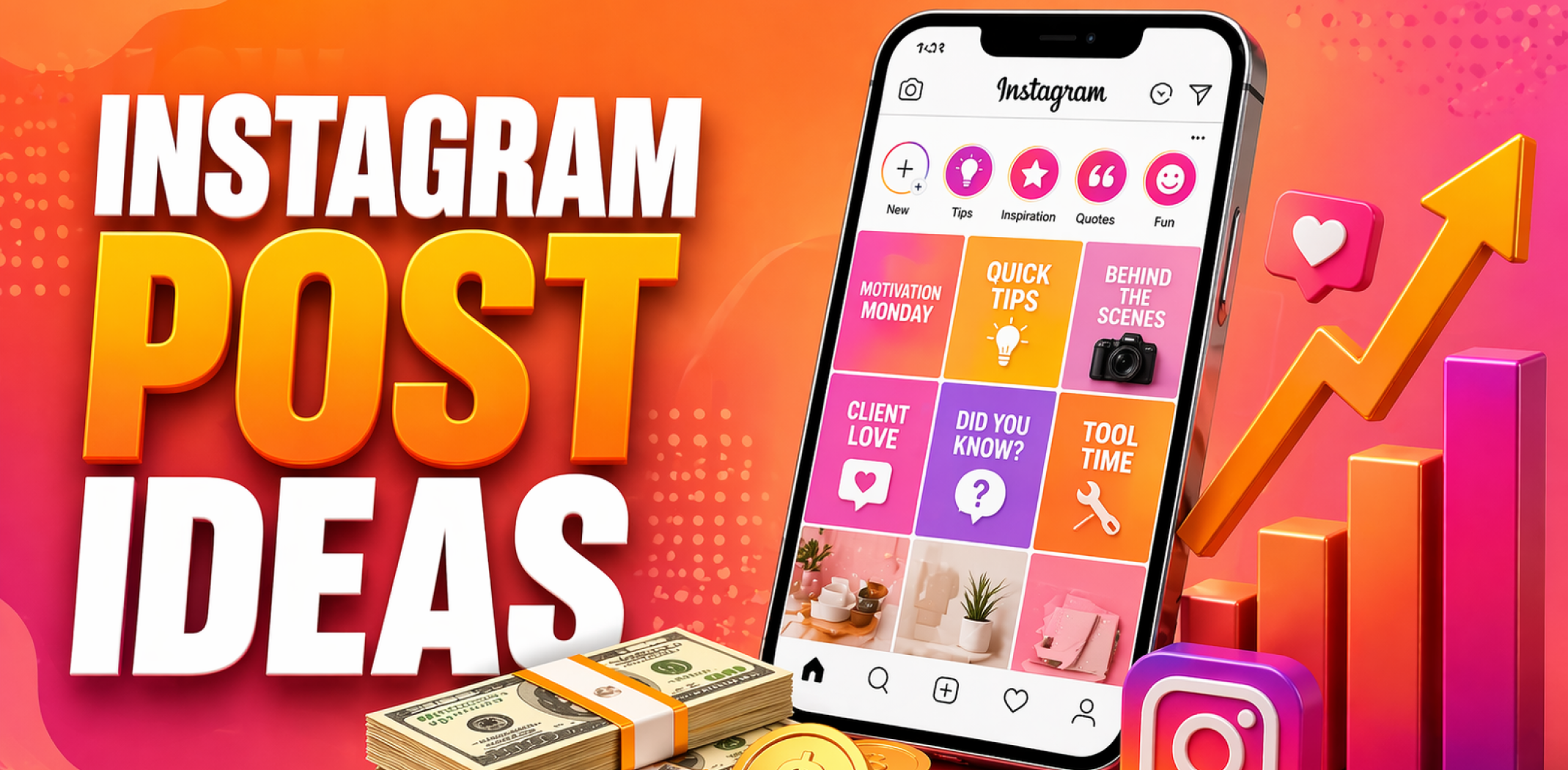 Featured image for the article with instagram post ideas.