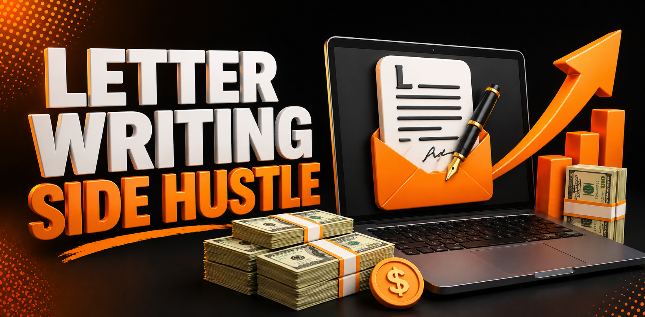 Featured image for the article about letter writing side hustle.