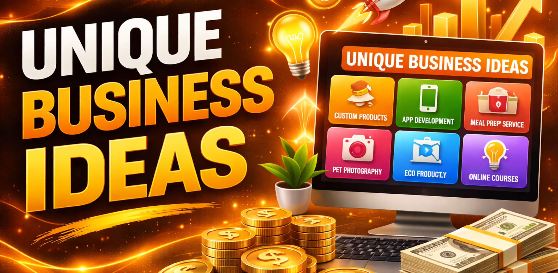 Featuerd image for the article about unique business ideas.