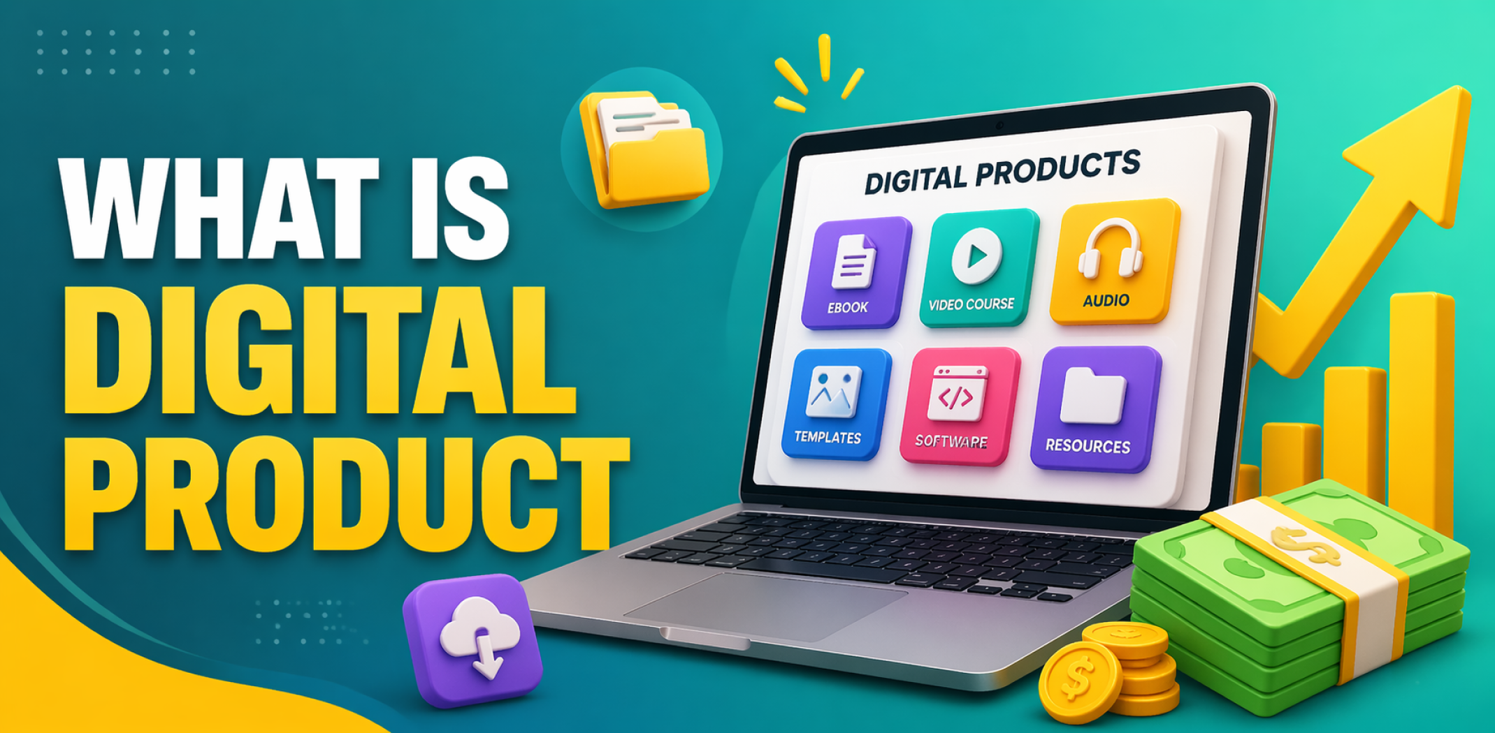 Featured image for the article about what is digital product.