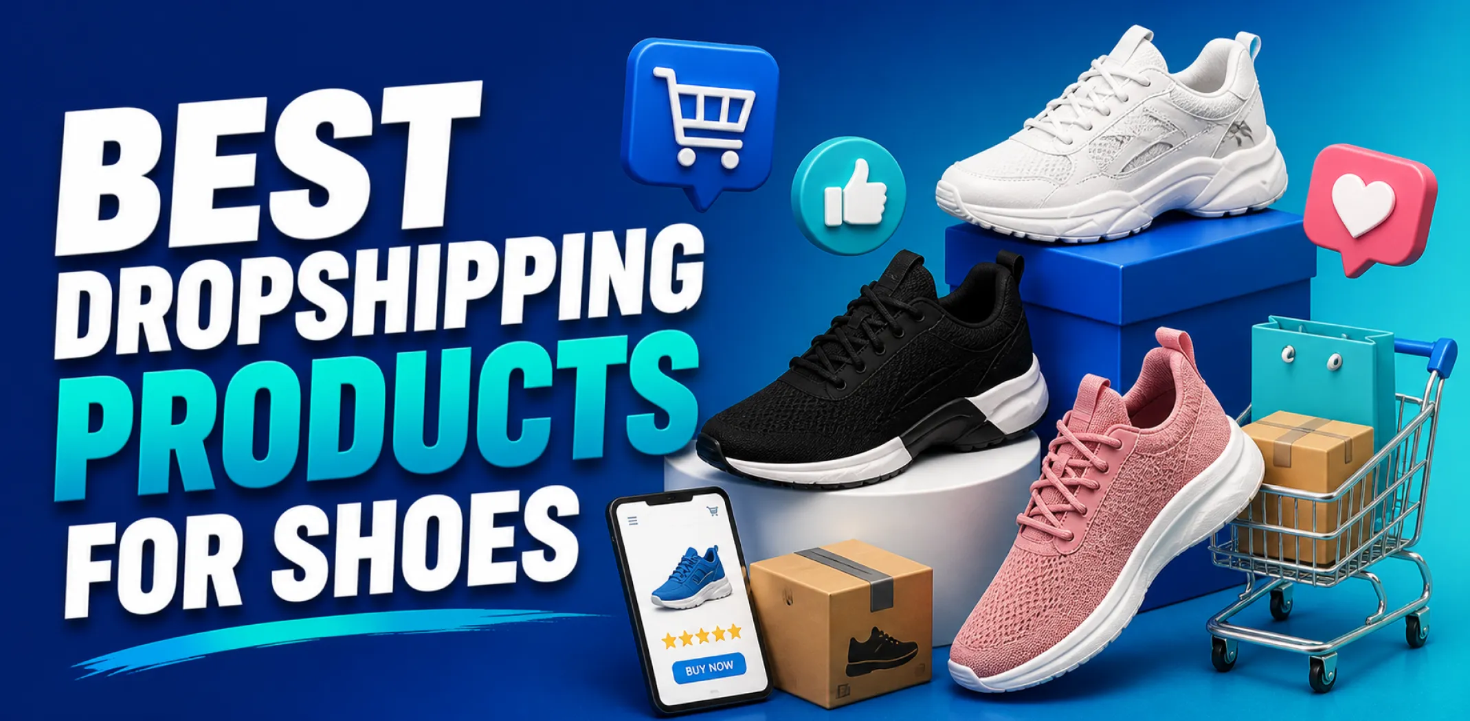 Featured image for an article about the best dropshipping products for shoes