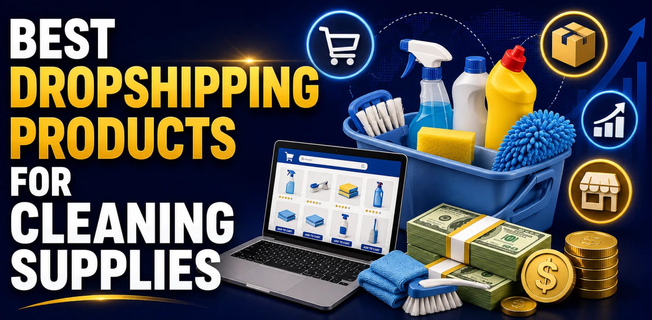 Featured image for an article about the best dropshipping products for cleaning supplies